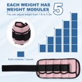 thumbnail image 4 of Uxcell 10 Lbs Total/ 5 Lbs Each Adjustable Ankle Weights Wrist Leg Arm Weights Sandbags for Women Men Pink, 4 of 7