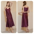 thumbnail image 6 of FLMEI Women's Silk Nightgown Sleepwear Adjustable Spaghetti Long Nightgown Sleep Dress Strap Nightwear V Neck Slip Dress S-XL, 6 of 7