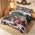 thumbnail image 3 of Erosebridal Christmas Cats Quilt King 3 Pieces,Merry Holiday King Coverlet Set,Red Green,1 Bedspread and 2 Pillowcases, 3 of 7