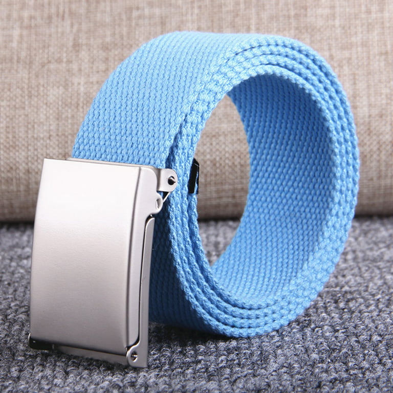 Frogued Canvas Belt Unbuckle (White) Web Outdoor Easily Unisex Canvas Belt for Canvas