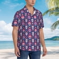 thumbnail image 3 of Honeii leaf flower Skull colorful Print Men’s Hawaiian Shirt,Classic Button-Down Short Sleeve Shirt, for Beach, Vacation, and Outdoor Activities,XX-Large, 3 of 7