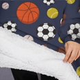 thumbnail image 3 of Oversized Wearable Blanket Hoodie,Football Baseball Pattern Sherpa Blanket Hoodie with Super Pockets,Super Warm Fuzzy Pullover for Women & Men, 3 of 6