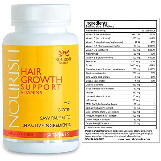 Nourish Beaute Hair Growth Vitamins Nutraceutical Grade Hair Loss