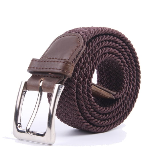 Canvas Elastic Fabric Woven Stretch Multicolored Braided Belts 2041-Coffee-XL