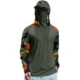 thumbnail image 2 of Domuza Men's Hooded UPF Rash Guard Long Sleeve Quick Dry Lightweight Cooling Sun Protection Fishing Shirt with Face Mask Yellow 3XL, 2 of 4