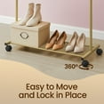 thumbnail image 5 of LEDREM Garment Rack, Closet Organizer with Shoe Storage, 110lb Capacity for Bedroom, Gold, 5 of 6