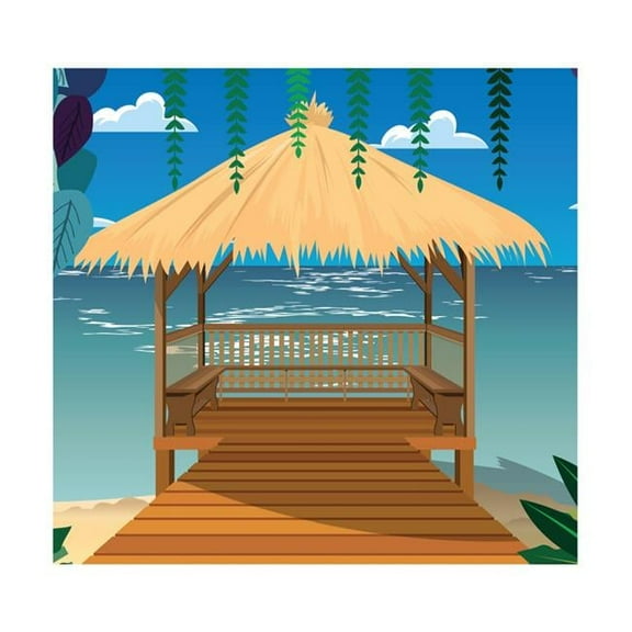 84 x 88 in. Island Backdrop Life-Size Cardboard Cutout