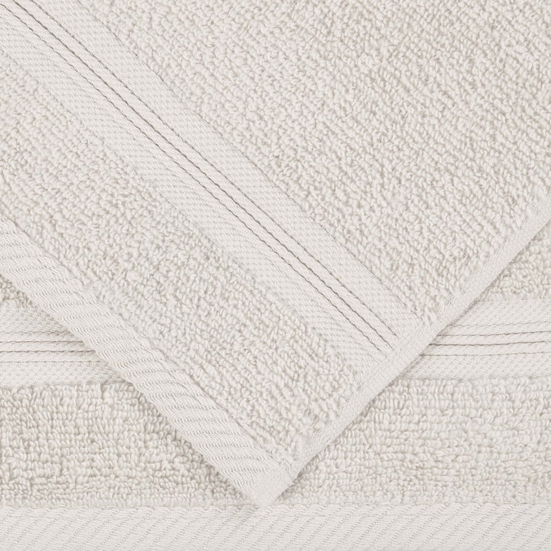 Superior Smart Dry 9-Piece Zero Twist Soft Cotton Towel Set, Quick Dry Fade Resistant, Ivory