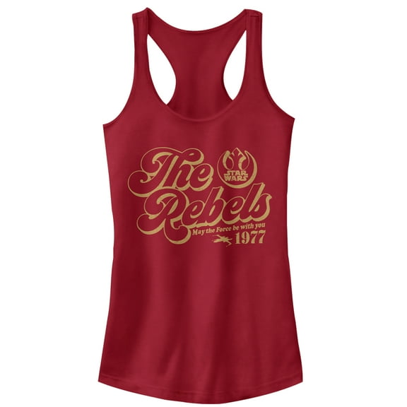 Junior's Star Wars Rebels Vintage Title  Racerback Tank Top Scarlet 2X Large
