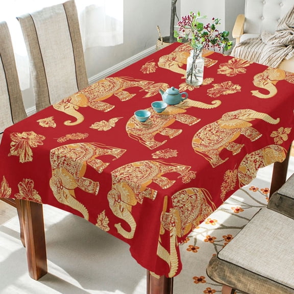 BZSMCE Square Tablecloth Elephants Pattern Pattern Tableclothes