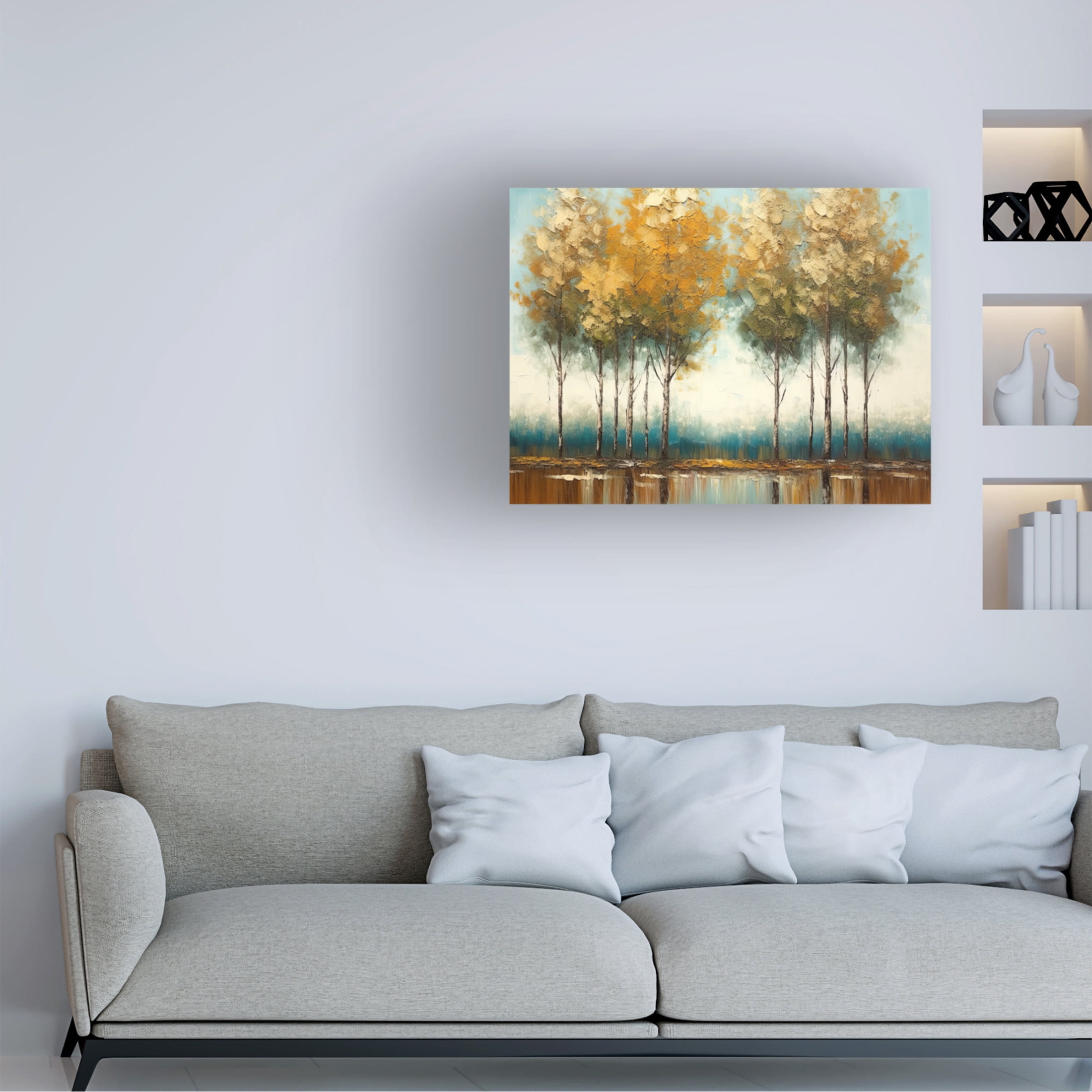 Canvas Wall Art - Sasha 'Painted Forest I' Wall Art for Living Room, Bedroom, or Office Décor by Trademark Fine Art - 47 x 35 Inches