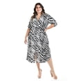 thumbnail image 4 of Vestido Largo Animal Print Roman Fashion Tallas Extras 1765 Negro Animal Print 40, 4 of 6