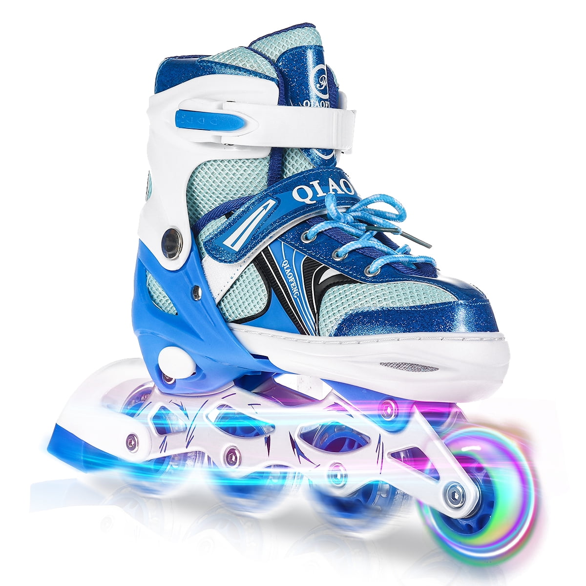 NEW Adjustable Inline Skates Roller Blades with Flashing Wheels Adult Kid Teens_ 