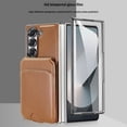 thumbnail image 2 of Rfid Blocking Leather Wallet Case With Tempered Glass For Samsung Galaxy Z Fold, iPhone 13 Pro Max, 2 of 10