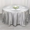 thumbnail image 3 of Efavormart 120" Silver Satin Stripe Seamless Round Tablecloth, 3 of 5