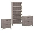 thumbnail image 1 of Ensemble de Rangement de Bureau 3 Pcs Étagère et 3 Armoires à Dossiers en Gris Lavé, 1 of 4