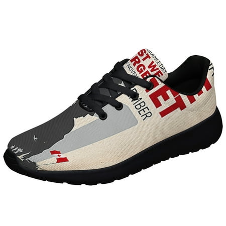 

Remembrance Day Canada LeStWe Forget 11th of November Shoes Sneakers Black Size 8