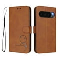 thumbnail image 2 of For Google Pixel 10 Pro Litter Panda Embossing Leather Phone Case with RFID Blocking Card Slot Wallet Magnetic Clasp Lanyard Flip Stand Case,Brown,For Google Pixel 10 Pro, 2 of 9