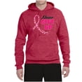 thumbnail image 2 of Wild Bobby, Never Give Up Fight Cancer, Breast Cancer Awareness, Unisex Graphic Hoodie Sweatshirt, Vintage Heather Red, Large, 2 of 4