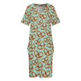 thumbnail image 4 of Pretzel patrón suelto vestido de bolsillo vestido de cumpleaños para mujeres de lujo 2025 ropa de mujer ropa de mujer verano 2025 novedades, 4 of 7