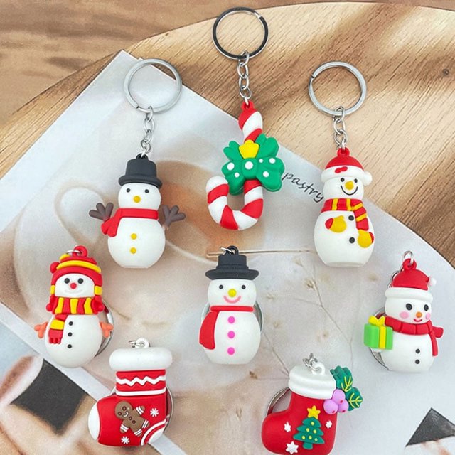 Llavero navideño - Llavero navideño de 8 piezas para mujer, coche de Papá Noel