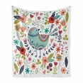 thumbnail image 1 of Bird Print Soft Flannel Fleece Throw Blanket, Folkloric Ornamental Avian Animal with Botanical Floral Design Illustration, Cozy Plush for Indoor and Outdoor Use, 50" x 60", Multicolor, by Ambesonne, 1 of 5