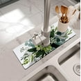 thumbnail image 2 of Kitchen Sink Splash Guard Faucet Mat -1 PC Super Absorbent Fast Drying Mat Sink Gadgets-Splash Guard Behind Faucet Drip Catcher for Kitchen, Bathroom,Sink Mat, Dish Drying Mat, Bathroom(15" X 5.5" ), 2 of 6
