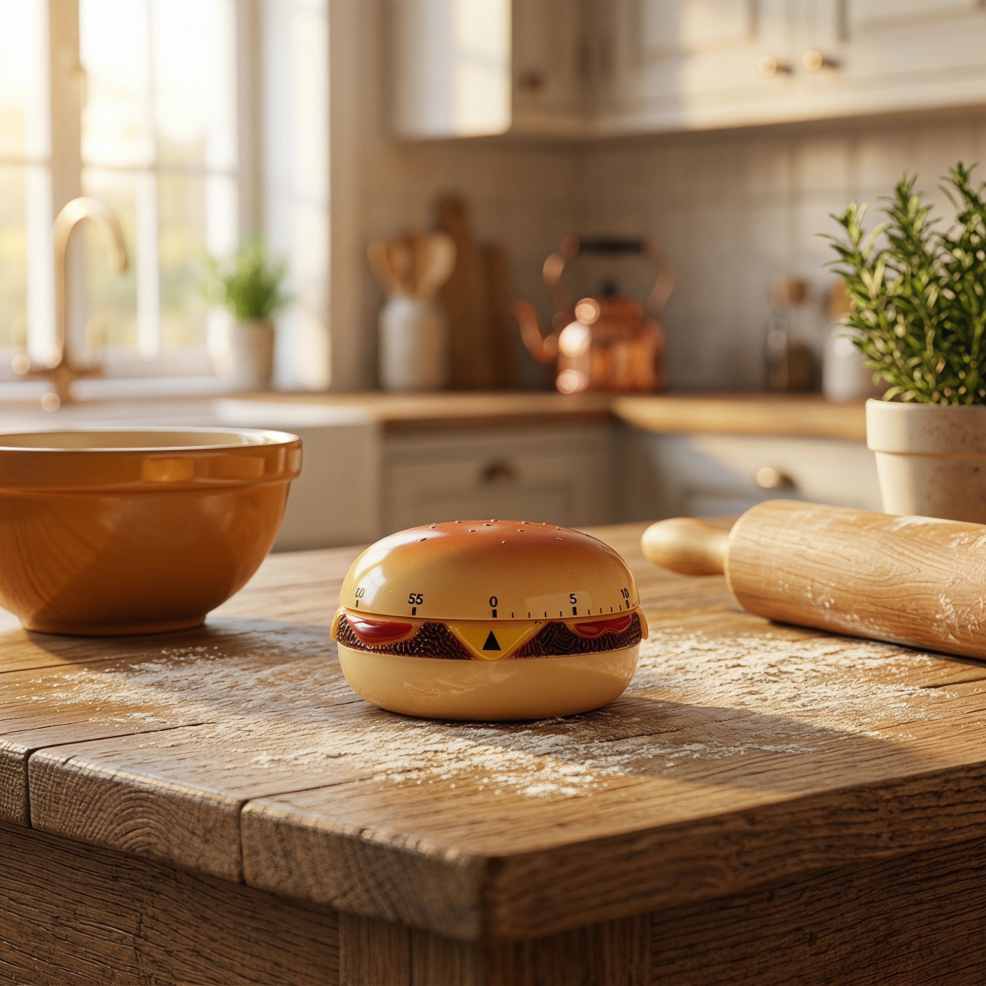 Unique Bargains Practical 60 Minute Digital Visual Timer for Students Hamburger