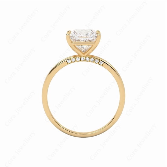 Cora Jewellery 2CT Bridge Diamond Marquise Moissanite Solitaire Engagement Ring For Women, 14K Yellow Gold