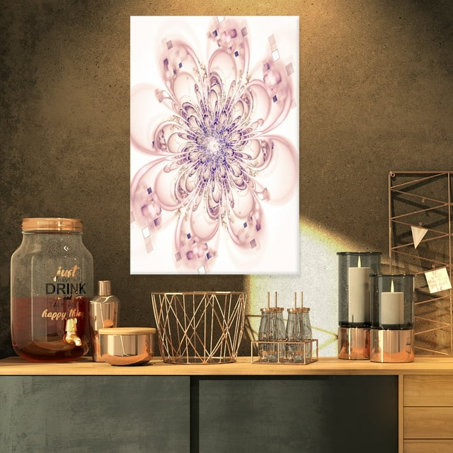 Fleurs Fractales en Fleurs Roses - Grandes Fleurs Art Mural sur Toile