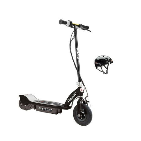 Razor E100 Motorized 24-Volt Electric Scooter, Black + Razor V17 Youth