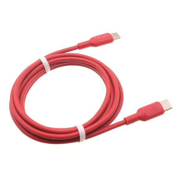 USB-C to Type-C Red 6ft Long Cable for Orbic Myra 5G UW, Magic 5G Phones - PD Fast Charger Cord Power Wire Sync TPE L2A