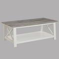 thumbnail image 2 of Miekor Furniture White Brown 3-Piece Set Table Top Cocktail Rectangular Coffee Table And Two Matching Square End Tables Living Room Wooden Furniture 44337, 2 of 6