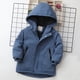 thumbnail image 5 of Parkas de manga larga, chaqueta con capucha y bolsillos para niños de tallas medianas y grandes, chaqueta tipo cárdigan., 5 of 7
