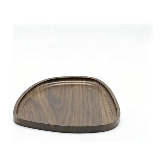 Wooden Tray Platter - Decorative Serving Tray for Coffee Table, 10.24x10.03 Inch Wood Platter for Snacks, Fruit, Jewelry, Versatile Home Decor Organizer for Living Room Bedroom