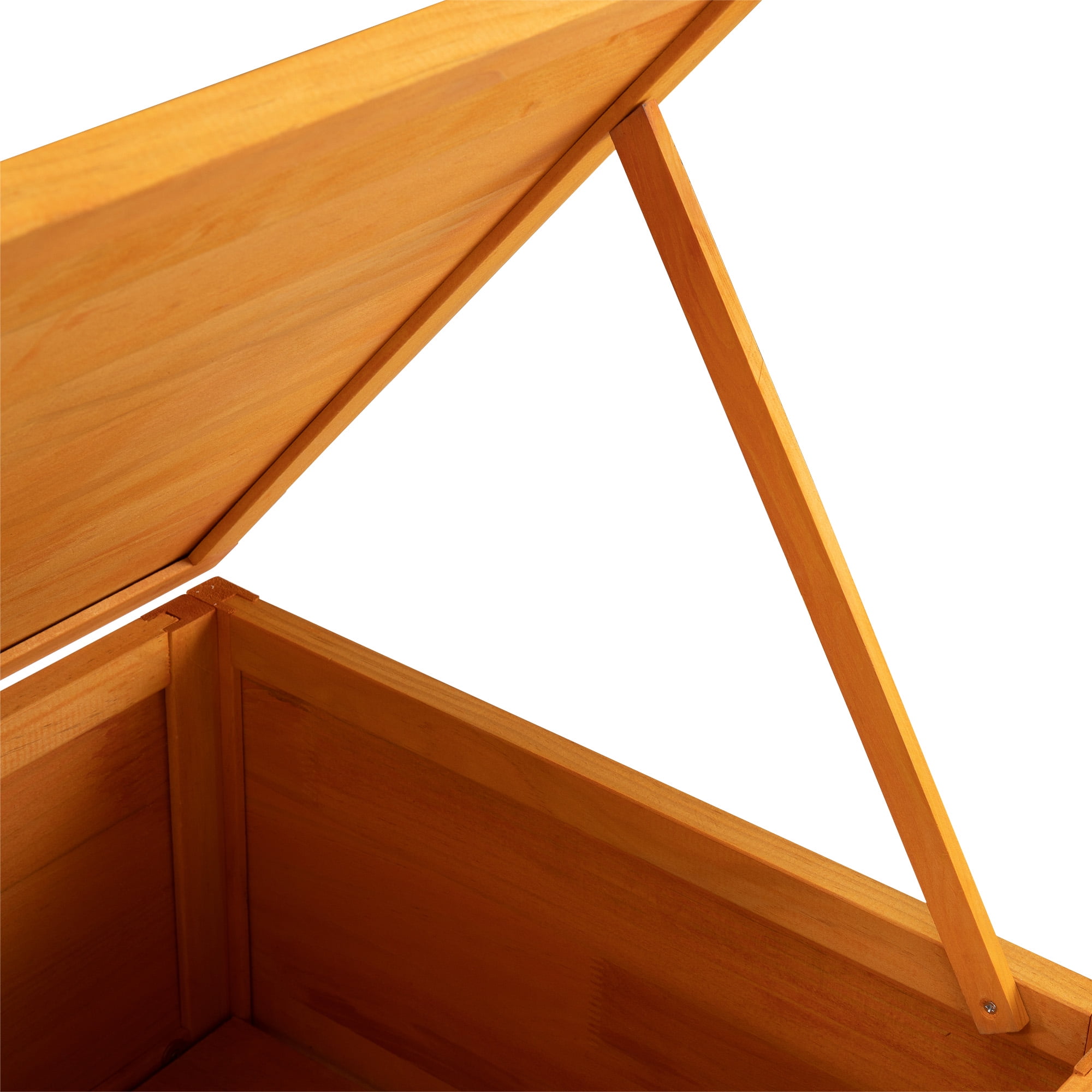 resenkos 35" Outdoor Rabbit Hutch with Wheels, Wood Bunny House with Ramp, Tray, Doors, Openable Top Small Animal Pet Cage, Orange