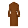 thumbnail image 4 of GXIPO Womens Oversized Long Trench Coat Double Breasted Lapel Windproof Overcoat with Belt Brown S, 4 of 5