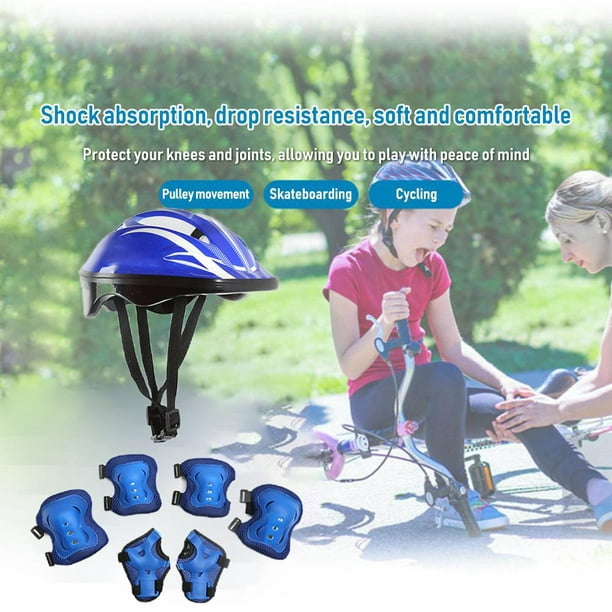 Kids Bike Helmet Set Kids Protective Gear Set Cycling Protective Gear For  Children 7Pcs Kids Bike Helmet Set Skateboard Knee Pads Elbow Pads Wrist  Guards Adjustable Protective Gear 