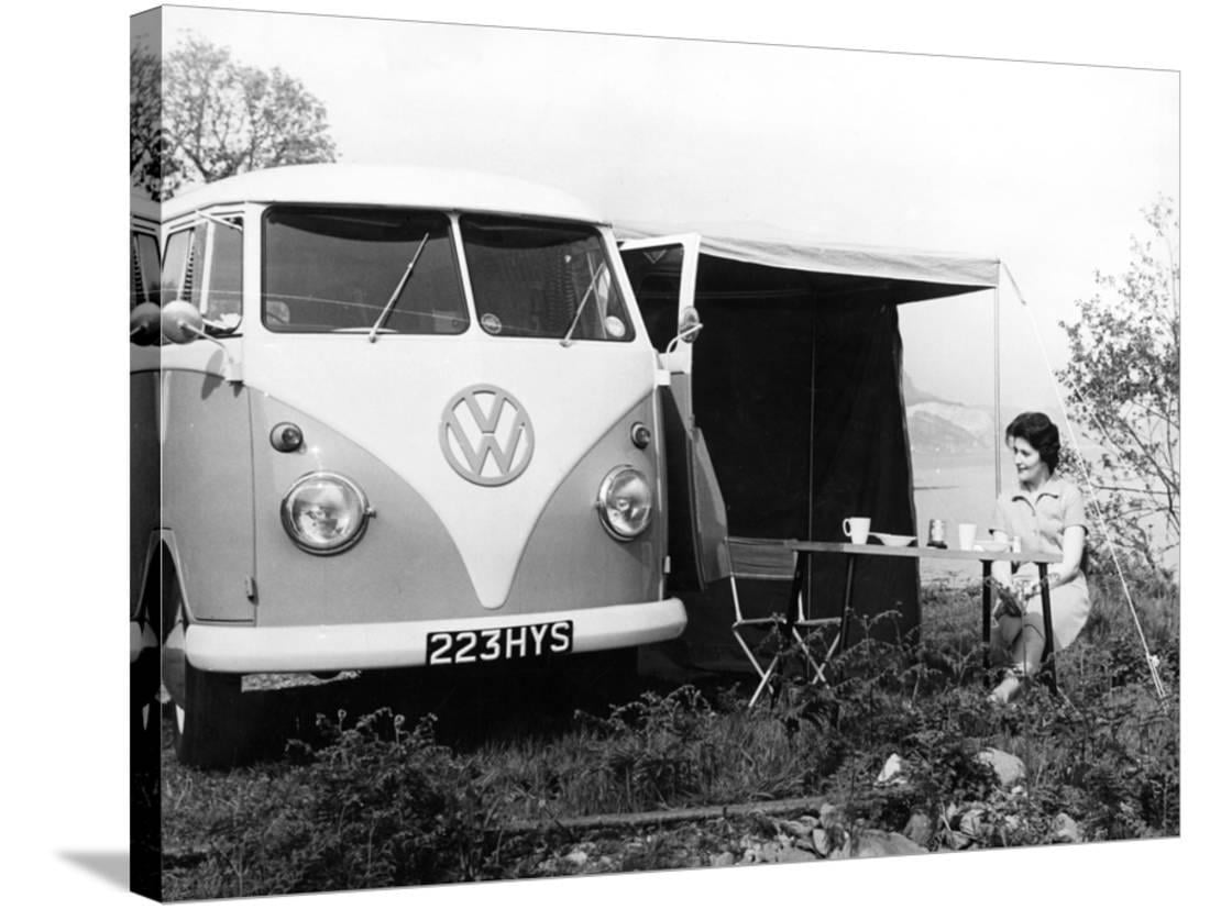 Vw Camper Van Stretched Canvas Print Wall Art