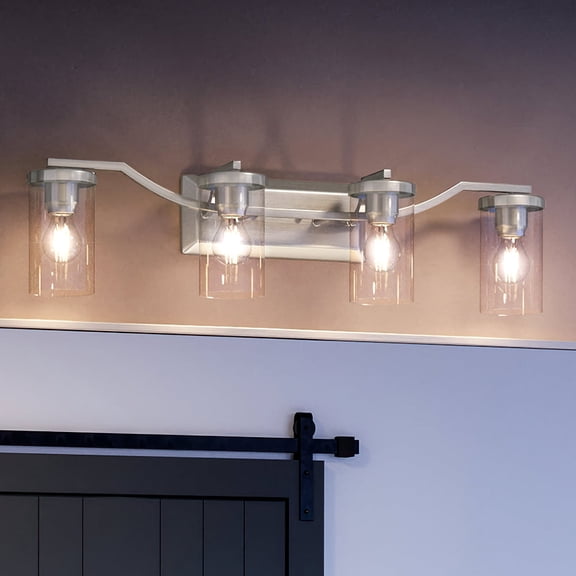 Luxury Contemporary Bath Light, 8H x 34W, with Modern Style, Brushed Nickel, UHP4364 by Urban Ambiance
