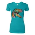 thumbnail image 3 of Dean Russo Raptor Animal Lover Womens Slim Fit Junior Tee, Tahiti Blue, XX-Large, 3 of 6