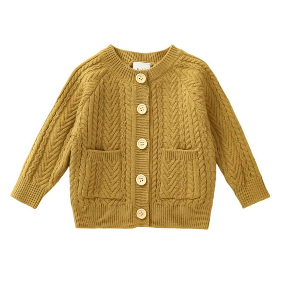 MEZZALL Soft Cozy Boys Sweater Knit Cardigan Toddler Fall Comfortable Baby Outerwear With Classic Design For Everyday Wear And Relaxed Fit Knitwear Long Sleeve O-Neck Child Dailywear