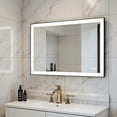thumbnail image 6 of Barara King 48*32" Rectangle Wall Mount Mirror with Black Framed and Led Light, Bathroom Vanity Makeup Mirror for Bathroom, Living Room, Dormitory, Black, 6 of 9