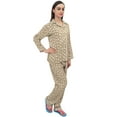 thumbnail image 5 of Bimba Olive Green Bird Print Women Shirt With Pajama Pants 2 Pcs Nightwear - 4, 5 of 7