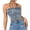 Blue, variant on Timegard Tube Tops for Women Stretch Button up Denim Top Cropped Slim Strapless Jean Tank Top Classic