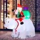 thumbnail image 2 of GOOSH Inflables navideños de 6 pies Oso de montar de Papá Noel con cabeza temblorosa Decoraciones al aire libre Decoración de patio con luces LED para fiestas navideñas Decoración de jardín interior, 2 of 5