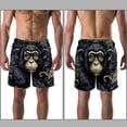 thumbnail image 3 of luoweisi Men's Beach Shorts Quick Dry Swim Trunks with Mesh Lining Monkey M, 3 of 5