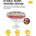 thumbnail image 4 of Valentine''s Round Table Covers with Elastic Red Check Love Heart Waterproof Fitted Tablecloth Wipable Table Cover Fits Up to 45-54In Tables, Roses Eucalyptus on Linen Table Cloth for Outdoor/Indoor, 4 of 4
