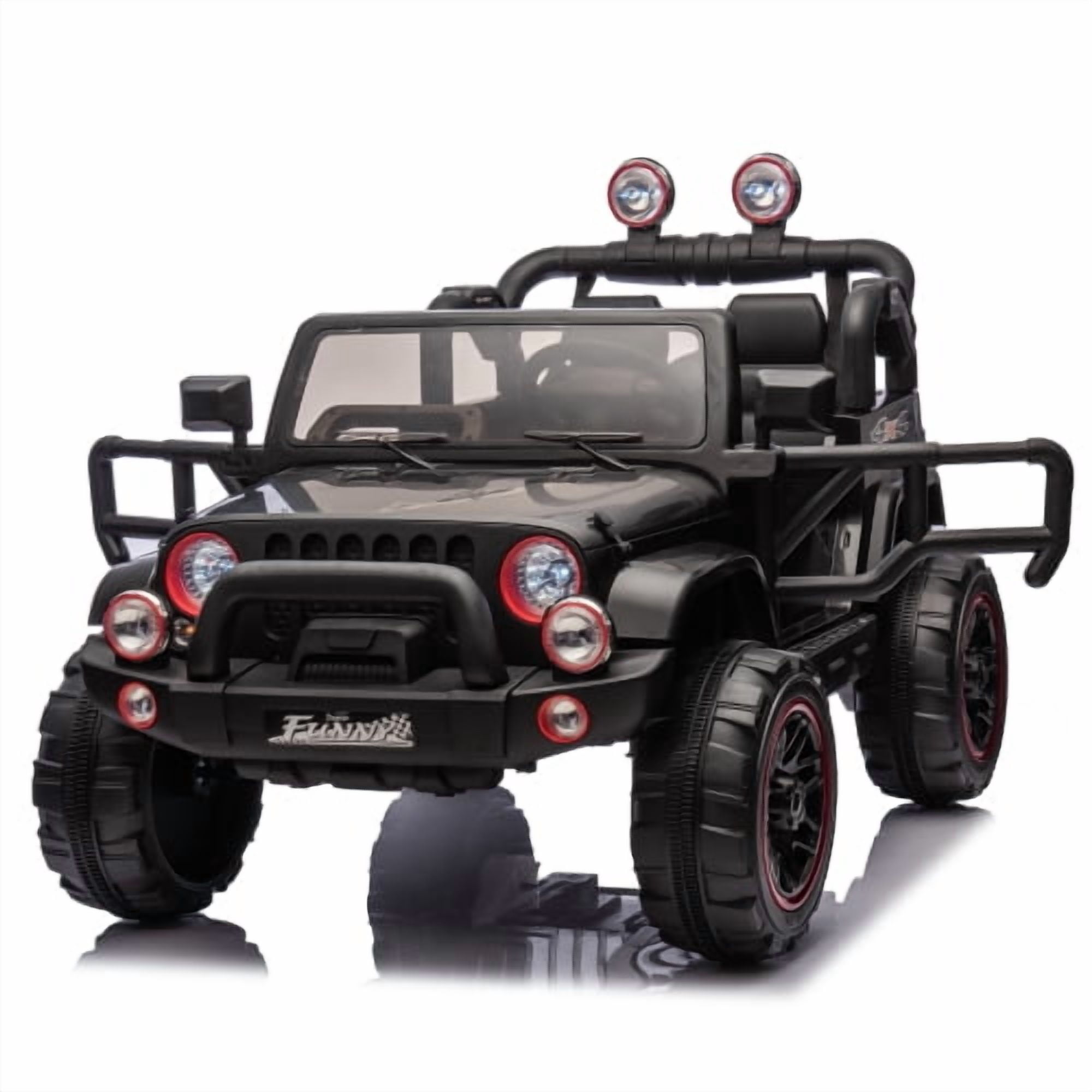 HappyToysWorld24V Large Ride On Car for Kids (20in Wide Seat), Electric Toy Car w/ Parental Control, Suspension & Bluetooth, 2.5-4MPH, Portable Pull Rod Design for Ages 3-8