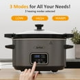 thumbnail image 6 of Sunvivi 4QT Slow Cooker, Programmable Pot with Locking Lid, Removable Ceramic Pot, 3 Heating Settings & Time Control,Dishwasher-safe Lid & Pot, Grey, 6 of 8
